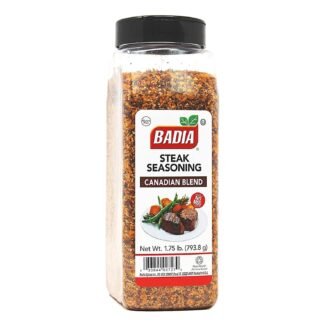 Badia Steak Seasoning Canadian Blend, 28 oz – Savory Salt, Garlic & Spice Mix with Paprika, Smoky Grill Rub for Steaks, Burgers, Pork, Chicken, Gluten Free