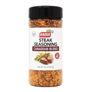 Badia Steak Seasoning Canadian Blend, 6.5 oz – Savory Salt, Garlic & Spice Mix with Paprika, Smoky Grill Rub