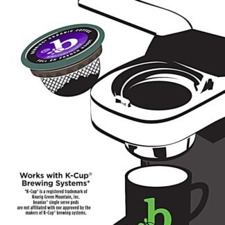 beaniac Organic Full On French Roast, Dark Roast, Single Serve Compostable K Cup Coffee Pods, Organic Arabica Coffee, Keurig Brewer Compatible, 30 Count