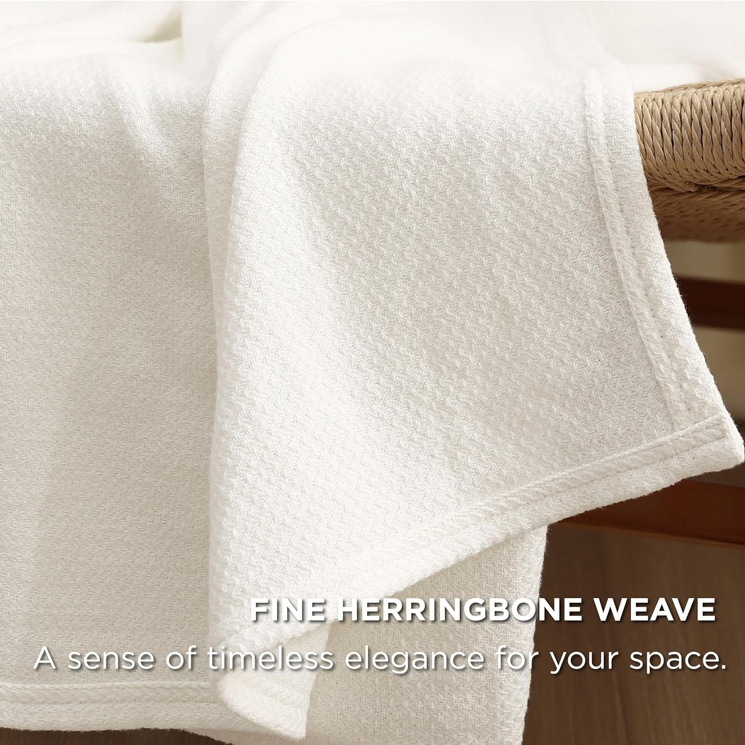 Bedsure GentleSoft 100 Cotton Blanket Queen Size for Bed - Breathable and Lightweight Soft Cozy Textured Herringbone Woven Blanket for Summer Cream 90x90 inches - lunas-mystic-emporium.com Bedsure GentleSoft 100% Cotton Blanket Queen Size for Bed - Breathable and Lightweight, Soft Cozy Textured Herringbone Woven Blanket for Summer, Cream, 90x90 inches