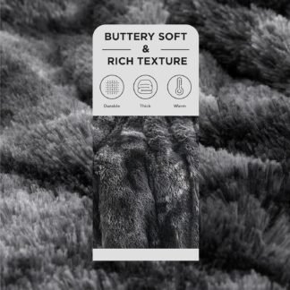 Bedsure GentleSoft Fluffy Black Blanket Cozy Gifts for Men, Black Home Decor Soft Fuzzy Plush Thick Warm Sherpa Fleece Faux Fur Throw Blanket for Couch Bed, Living Room College...