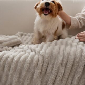 Bedsure GentleSoft Twin Blanket for Couch - Cozy Soft Blankets for Women, Cute Small Fleece Throws for Girls, Beige, 60x80 Inches