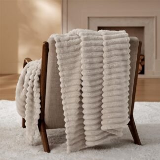 Bedsure GentleSoft Twin Blanket for Couch - Cozy Soft Blankets for Women, Cute Small Fleece Throws for Girls, Beige, 60x80 Inches