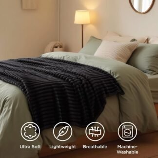 Bedsure GentleSoft Twin Blanket for Couch - Cozy Soft Blankets for Women Cute Small Fleece Throws for Girls Black 60x80 Inches - lunas-mystic-emporium.com Bedsure GentleSoft Twin Blanket for Couch - Cozy Soft Blankets for Women, Cute Small Fleece Throws for Girls, Black, 60x80 Inches