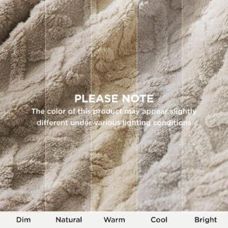 Bedsure Sherpa Fleece Throw Blanket for Couch - Soft Fluffy & Cozy Cable Jacquard Tufted Throw Blankets for Women Gift, Thick Warm Blanket for Winter and All Seasons, Beige,...