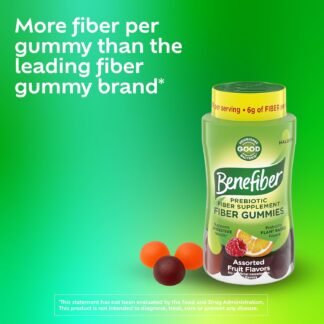 Benefiber Prebiotic Fiber Supplement Gummies for Digestive Health, Assorted Fruit Flavor - 81 Count