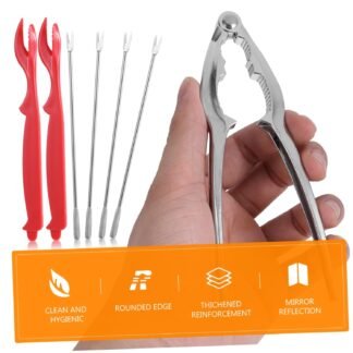 BESTOYARD 12-Piece Seafood Tool Set for Crab and Lobster Includes Crackers Forks and Shellers Sturdy Stainless Steel and Plastic for Gatherings