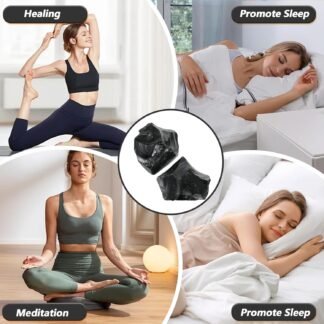 Black Obsidian Stone, 2Pcs Crystal and Healing Stones,1.18-1.97" Raw Crystals for Tumbling/Polishing/Decoration, Obsidian Gemstones for Jewelry Making, Reiki Natural Black...