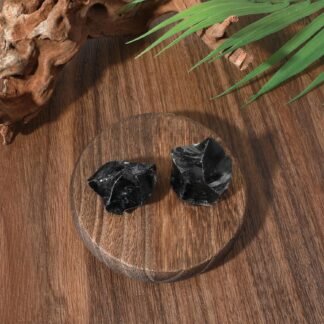 Black Obsidian Stone, 2Pcs Crystal and Healing Stones,1.18-1.97" Raw Crystals for Tumbling/Polishing/Decoration, Obsidian Gemstones for Jewelry Making, Reiki Natural Black...
