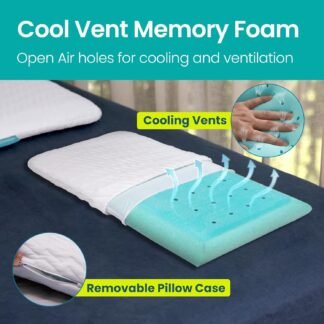 BLISSBURY Stomach Sleeping Pillow – Ultra Thin 2.6" Memory Foam for Neck and Cervical Support | Flat Pillow for Belly Sleeper | Low Loft Design for Comfort and Better Sleep