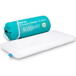 BLISSBURY Stomach Sleeping Pillow – Ultra Thin 2.6" Memory Foam for Neck and Cervical Support | Flat Pillow for Belly Sleeper | Low Loft Design for Comfort and Better Sleep