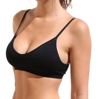 Blue 55 Women's Bralette Wireless Padded Bra Top Sexy Everyday Basic Deep V-Neck