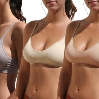 Blue 55 Women's Bralette Wireless Padded Bra Top Sexy Everyday Basic Deep V-Neck