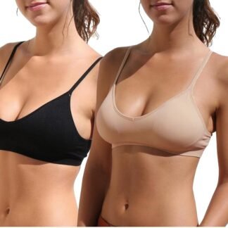 Blue 55 Women's Bralette Wireless Padded Bra Top Sexy Everyday Basic Deep V-Neck