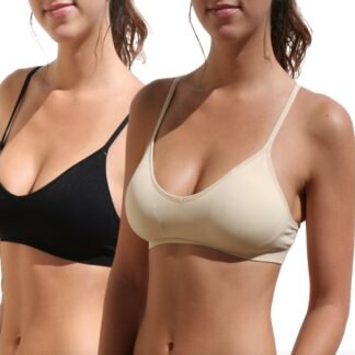 Blue 55 Women's Bralette Wireless Padded Bra Top Sexy Everyday Basic Deep V-Neck