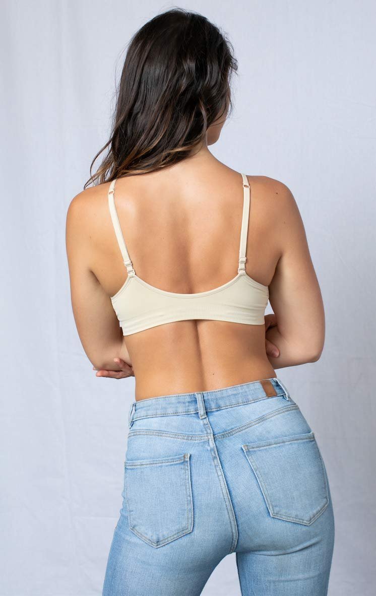 Blue 55 Womens Bralette Wireless Padded Bra Top Sexy Everyday Basic Deep V-Neck - lunas-mystic-emporium.com Blue 55 Women's Bralette Wireless Padded Bra Top Sexy Everyday Basic Deep V-Neck