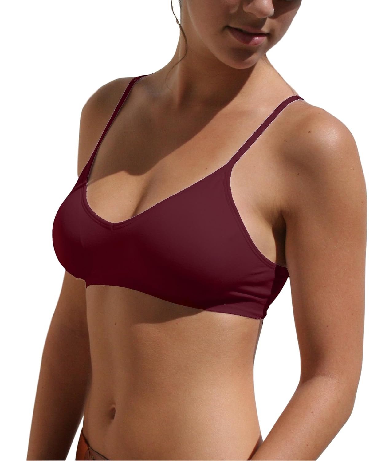 Blue 55 Womens Bralette Wireless Padded Bra Top Sexy Everyday Basic Deep V-Neck - lunas-mystic-emporium.com Blue 55 Women's Bralette Wireless Padded Bra Top Sexy Everyday Basic Deep V-Neck