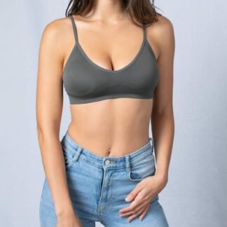 Blue 55 Women's Bralette Wireless Padded Bra Top Sexy Everyday Basic Deep V-Neck