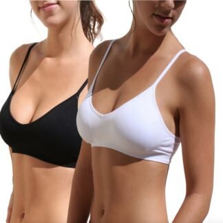 Blue 55 Women's Bralette Wireless Padded Bra Top Sexy Everyday Basic Deep V-Neck