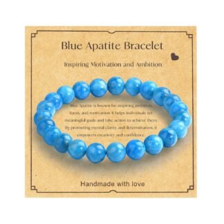 Blue Apatite Healing Crystal Bracelet - Chakra Blessing Protection Jewelry for Women - lunas-mystic-emporium.com Blue Apatite Healing Crystal Bracelet - Chakra Blessing & Protection Jewelry for Women