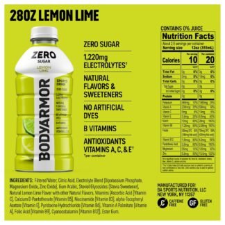 BODYARMOR ZERO Sugar Lemon Lime Electrolyte Drink Natural Flavors 28 Fl Oz Bottles 15 Pack B Vitamins Antioxidants Sugar Free Hydration - lunas-mystic-emporium.com BODYARMOR ZERO Sugar Lemon Lime Electrolyte Drink, Natural Flavors, 28 Fl Oz Bottles (15 Pack), B Vitamins & Antioxidants Sugar Free Hydration