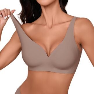 Bras for Women No Underwire Wireless Seamless Deep V Push Up Bra Supportive Full Coverage Everyday Bras