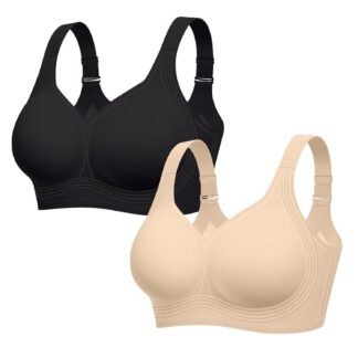 Bras for Women Supportive Wireless Push Up Bra Full Coverage No Underwire Seamless Plus Size for Older Women