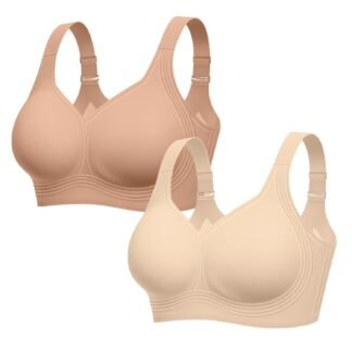 Bras for Women Supportive Wireless Push Up Bra Full Coverage No Underwire Seamless Plus Size for Older Women