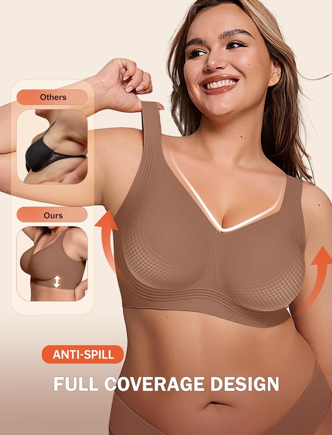 Bras for Women Supportive Wireless Push Up Bra Full Coverage No Underwire Seamless Plus Size for Older Women - lunas-mystic-emporium.com Bras for Women Supportive Wireless Push Up Bra Full Coverage No Underwire Seamless Plus Size for Older Women