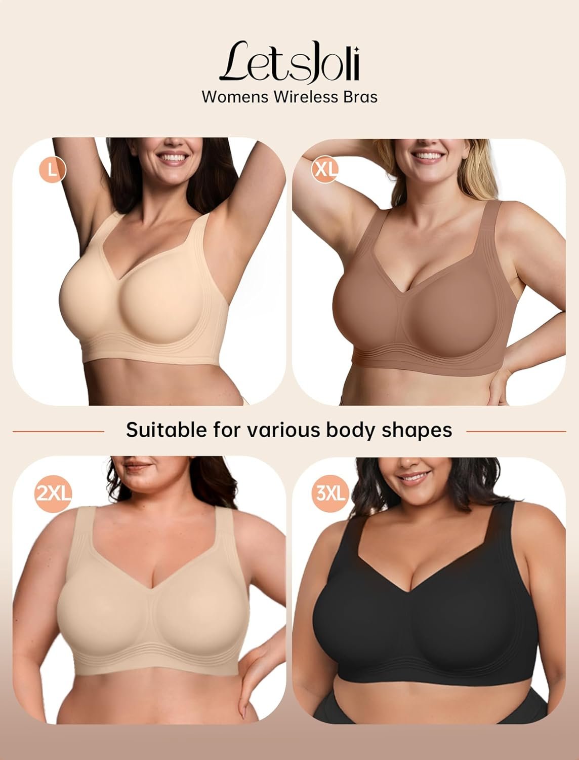 Bras for Women Supportive Wireless Push Up Bra Full Coverage No Underwire Seamless Plus Size for Older Women - lunas-mystic-emporium.com Bras for Women Supportive Wireless Push Up Bra Full Coverage No Underwire Seamless Plus Size for Older Women