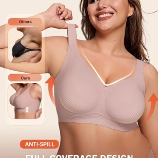 Bras for Women Supportive Wireless Push Up Bra Full Coverage No Underwire Seamless Plus Size for Older Women