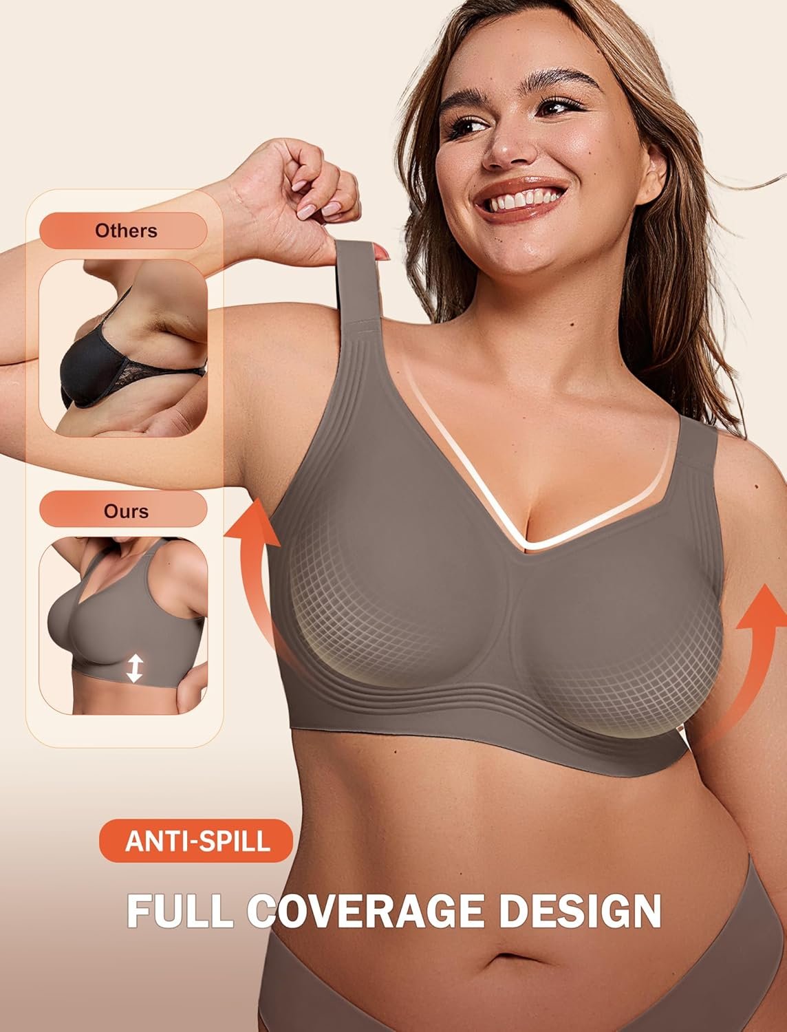 Bras for Women Supportive Wireless Push Up Bra Full Coverage No Underwire Seamless Plus Size for Older Women - lunas-mystic-emporium.com Bras for Women Supportive Wireless Push Up Bra Full Coverage No Underwire Seamless Plus Size for Older Women
