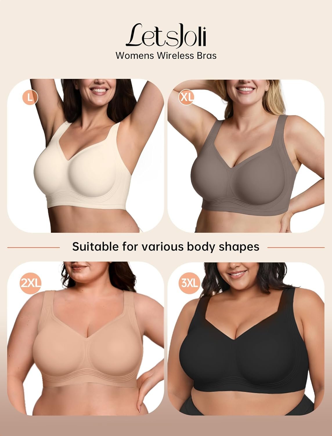 Bras for Women Supportive Wireless Push Up Bra Full Coverage No Underwire Seamless Plus Size for Older Women - lunas-mystic-emporium.com Bras for Women Supportive Wireless Push Up Bra Full Coverage No Underwire Seamless Plus Size for Older Women