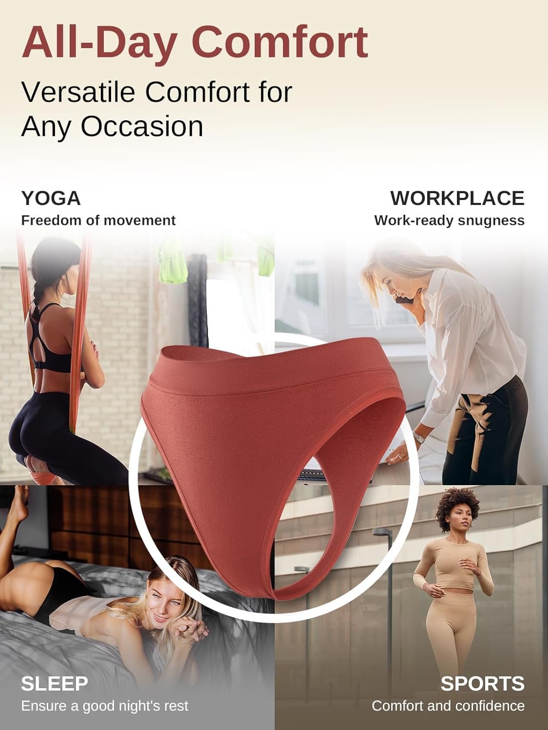 Breathable Seamless Thongs Comfortable Womens Underwear 5-Pack - lunas-mystic-emporium.com Breathable Seamless Thongs: Comfortable Women's Underwear 5-Pack