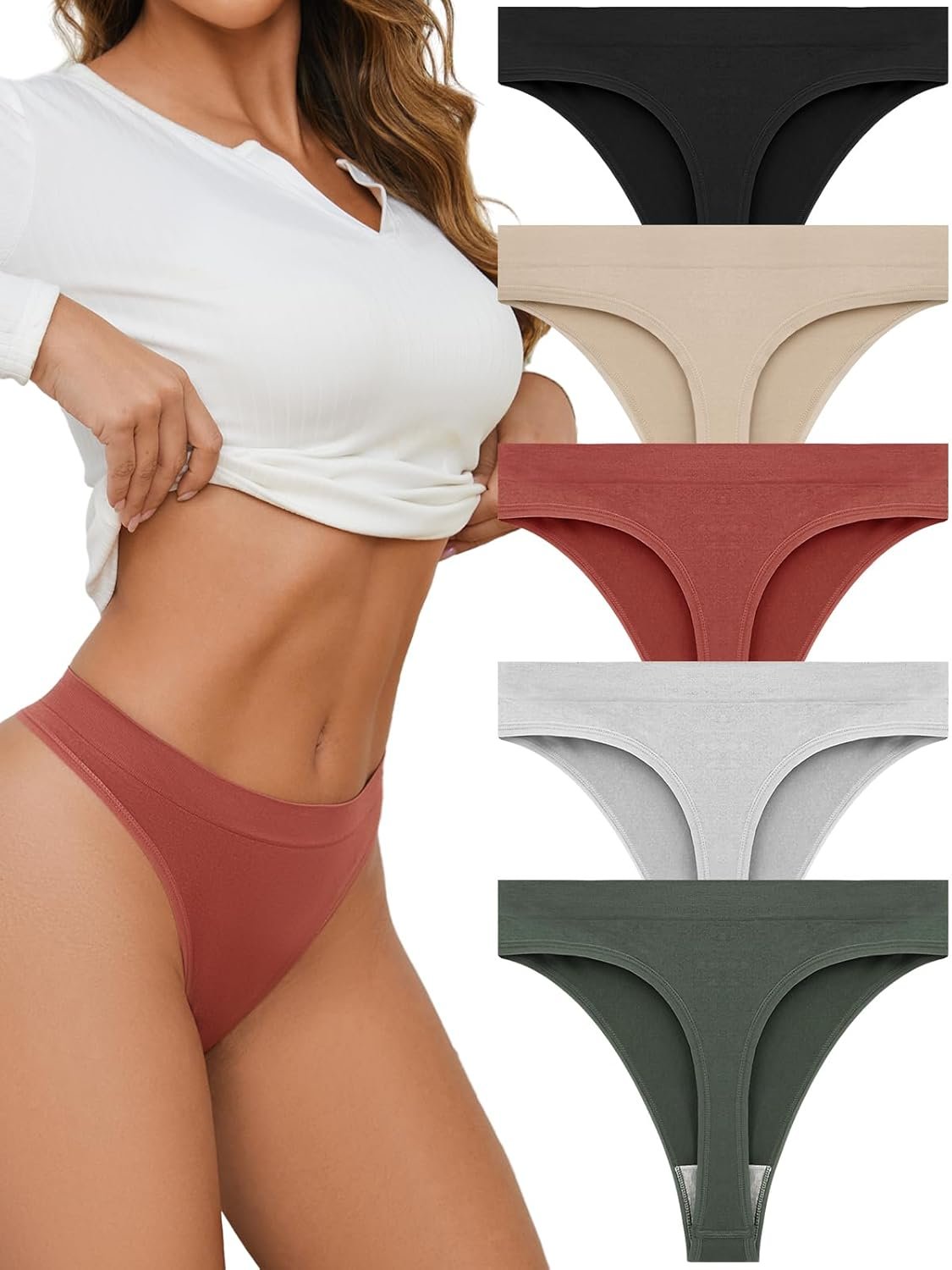 Breathable Seamless Thongs Comfortable Womens Underwear 5-Pack - lunas-mystic-emporium.com Breathable Seamless Thongs: Comfortable Women's Underwear 5-Pack