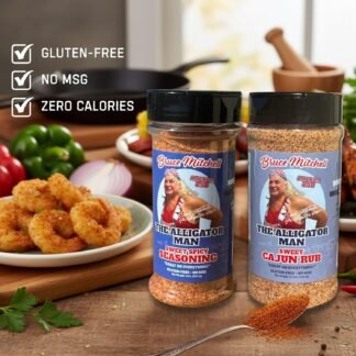 Bruce Mitchell, The Alligator Man, Sweet Cajun Rub & Sweet Spicy Seasoning Multi-Pack - 2 Pack (12.3oz & 10oz) - Perfect for BBQ, Grilling, Roasting, Air Frying, and More –...