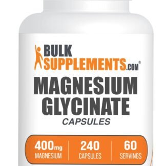 BulkSupplements.com Magnesium Glycinate Capsules - Magnesium Supplement, Highly Absorbed Form - Gluten Free, 4 Capsules per Serving (400mg), 240 Count (Pack of 1)