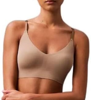 Calvin Klein Women's Invisibles Comfort Lightly Lined Seamless Wireless Triangle Bralette Bra