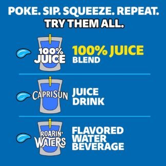 Capri Sun 100% Juice Fruit Punch Naturally Flavored Juice Blend, 40 ct Pack, 4 Boxes of 10 Pouches