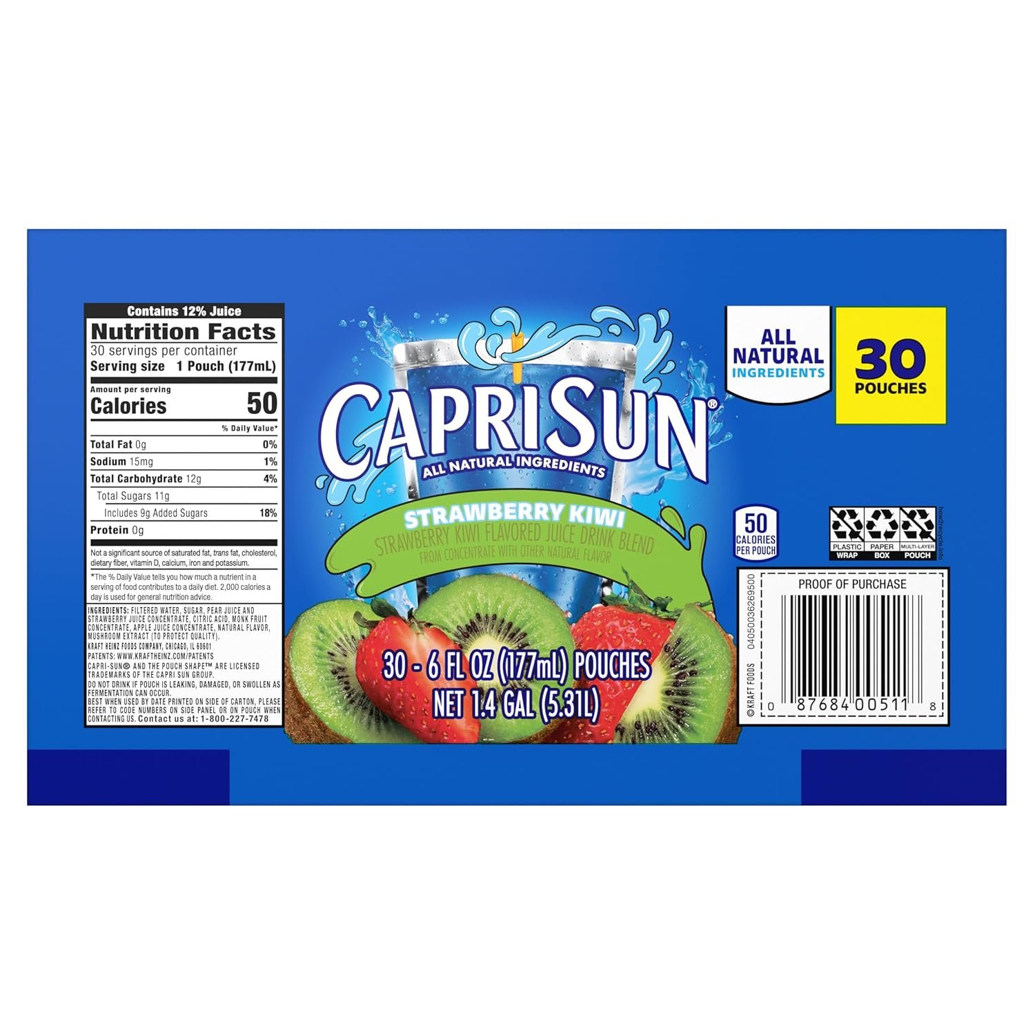 Capri Sun Strawberry Kiwi Naturally Flavored with other natural flavor Juice Drink Blend 30 ct Box 6 fl oz Pouches - lunas-mystic-emporium.com Capri Sun Strawberry Kiwi Naturally Flavored with other natural flavor Juice Drink Blend, 30 ct Box, 6 fl oz Pouches