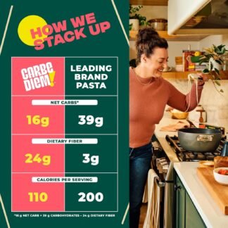 Carbe Diem!, Trio Sampler Pack, Spaghetti, Penne & Elbow, Lower Net Carb Pasta with Traditional Flavor & Texture, 8 grams of Protein, Only 110 Calories Per Serving, Pack of 3