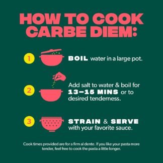 Carbe Diem!, Trio Sampler Pack, Spaghetti, Penne & Elbow, Lower Net Carb Pasta with Traditional Flavor & Texture, 8 grams of Protein, Only 110 Calories Per Serving, Pack of 3