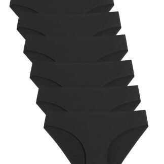 Caterlove Women's Seamless Underwear No Show Stretch Bikini Panties Silky Invisible Hipster 6 Pack