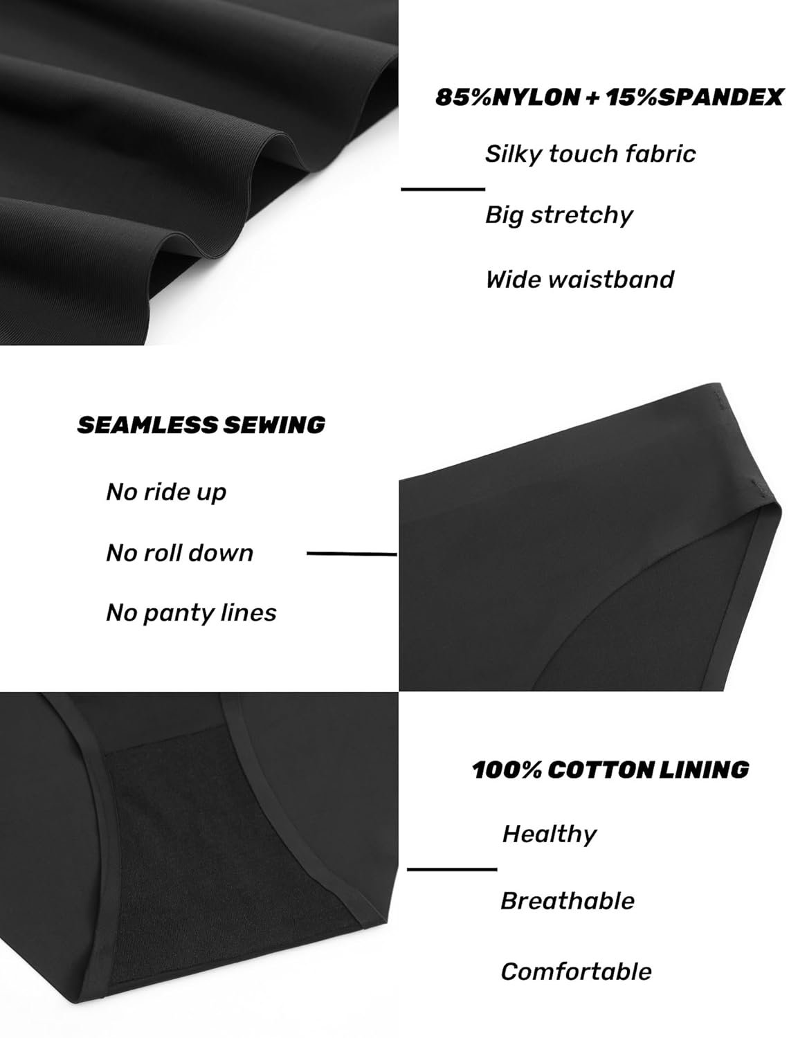 Caterlove Womens Seamless Underwear No Show Stretch Bikini Panties Silky Invisible Hipster 6 Pack - lunas-mystic-emporium.com Caterlove Women's Seamless Underwear No Show Stretch Bikini Panties Silky Invisible Hipster 6 Pack