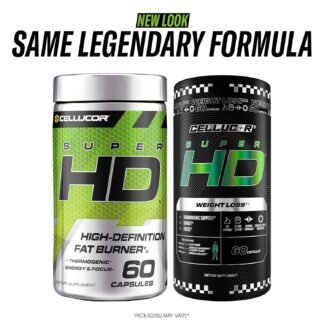 Cellucor SuperHD Thermogenic Fat Burner Weight Loss Supplement, Appetite Suppressant, & Energy Booster Capsimax, Green Tea Extract, 160mg Caffeine & More 60 Capsules (Packaging...