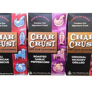 Char Crust Dry-Rub Seasoning Grilling Gift Set | All American BBQ, Roasted Garlic Peppercorn, Original Hickory Grilled | BBQ Rubs for Steak, Chicken, Burgers, Fish, 4 oz Each...