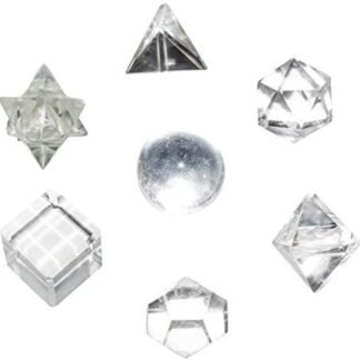 Clear Quartz 7Pcs Platonic Solids Crystal Geometry Set, Platonic Solids Sacred Geometric Stones for Meditation Reiki Balancing Healing Chakra Stone Cleansing Spiritual Good Luck...