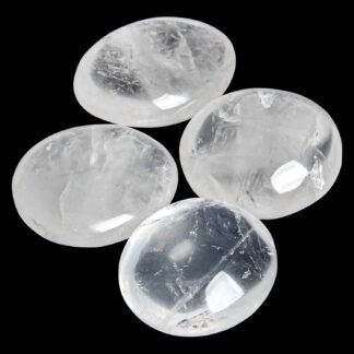 Clear Quartz Stone- 4 Pcs Clear Quartz Palm Stone Pocket Energy Stone, Smooth Quartz Healing Crystal and Worry Stones