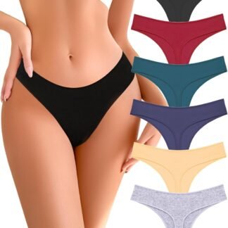 Cotton Underwear for Women Pack Breathable Thongs for Women Sexy Stretch Soft Womens Panties Thong XS-XL