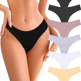 Cotton Underwear for Women Pack Breathable Thongs for Women Sexy Stretch Soft Womens Panties Thong XS-XL